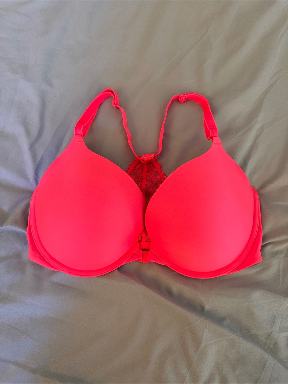 Victoria’s Secret Hot Padded Racerback Bra bright orange 34 DD